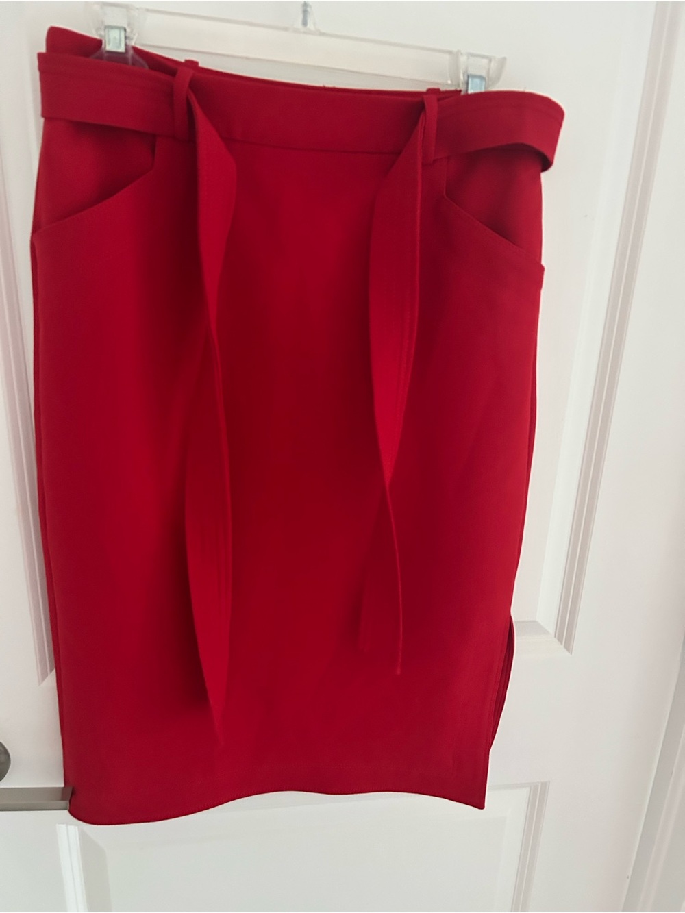 Banana Republic Red Tie-Waist Pencil Skirt - Classic Women's Skirt